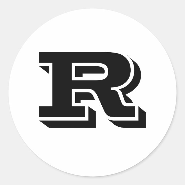 Capital Letter R Large Round Stickers by Janz (Front)
