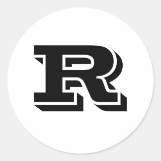 Capital Letter R Large Round Stickers by Janz