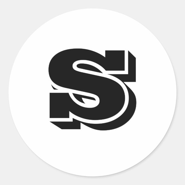 Capital Letter S Small Round Stickers by Janz (Front)