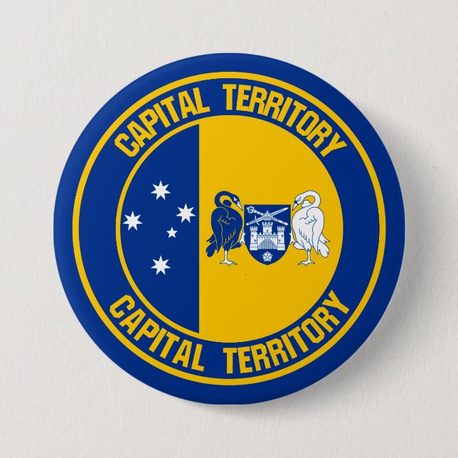 Capital Territory Round Emblem 3 Inch Round Button (Front)