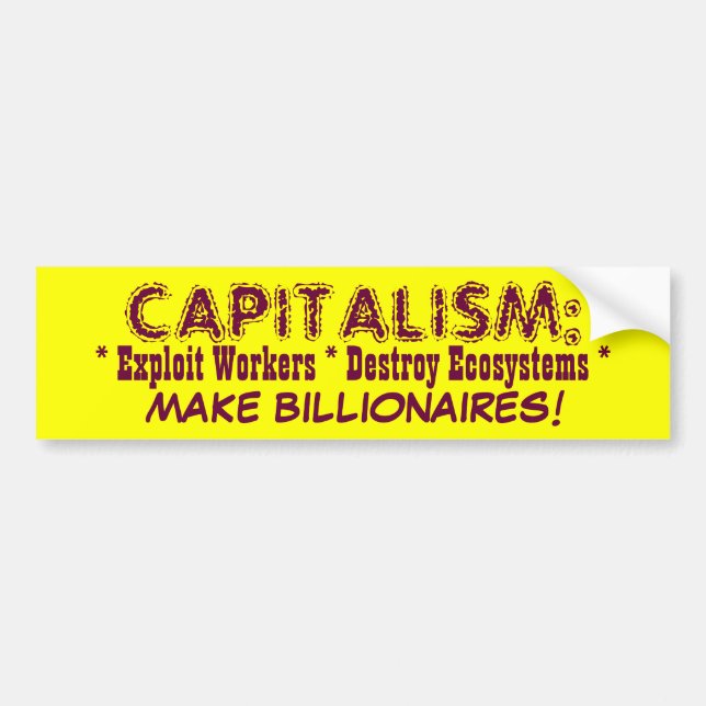CAPITALISM bumpersticker Bumper Sticker (Front)