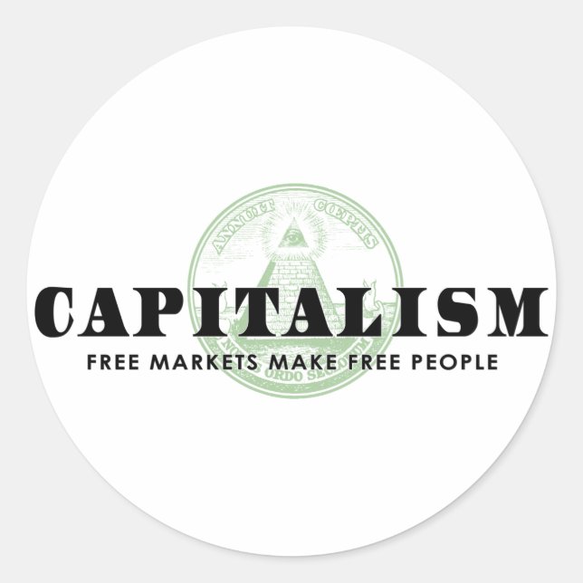 Capitalism Classic Round Sticker (Front)