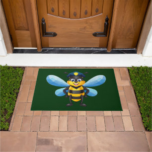 Capitan bee with police hat doormat