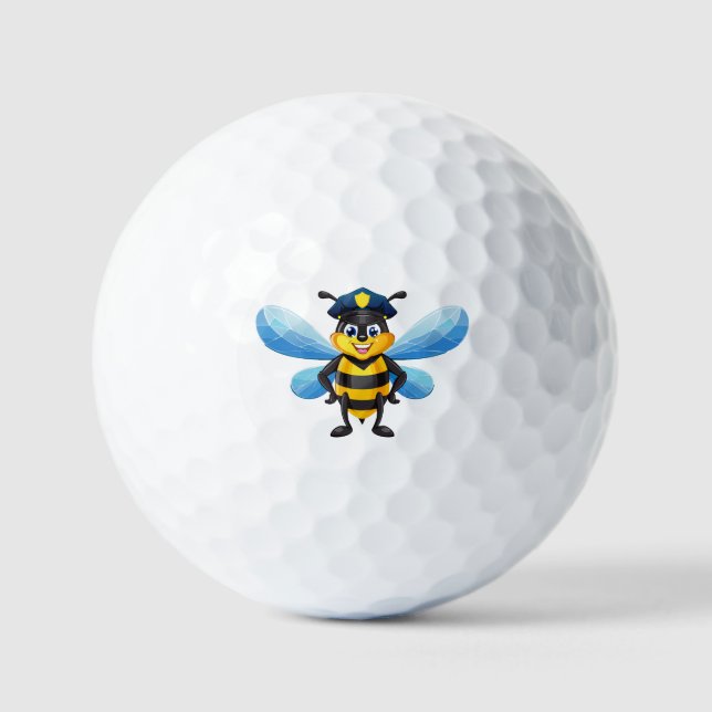 Capitan bee with police hat golf balls (Front)