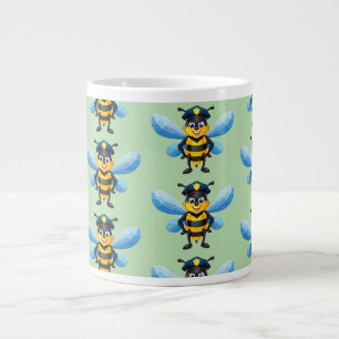 Capitan bee with police hat large coffee mug