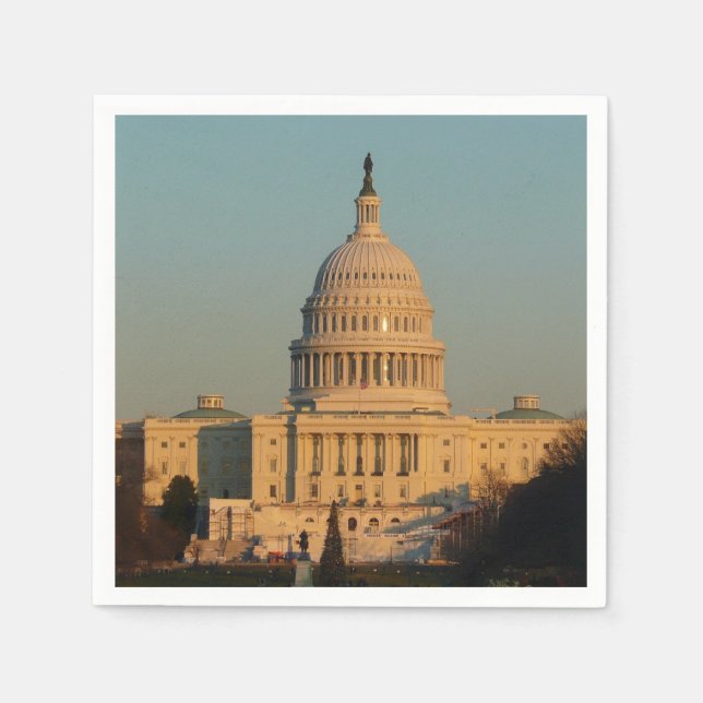 Capitol at Christmas Washington DC Holiday Napkin (Front)