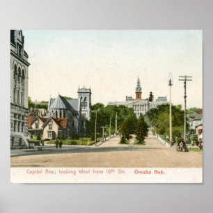 Capitol Ave., Omaha, Nebraska Vintage Poster