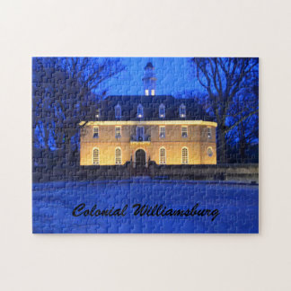 Capitol building at dusk, Colonial Williamsburg Jigsaw Puzzle