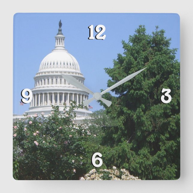 Capitol Building from Bartholdi Park Square Wall Clock (Front)