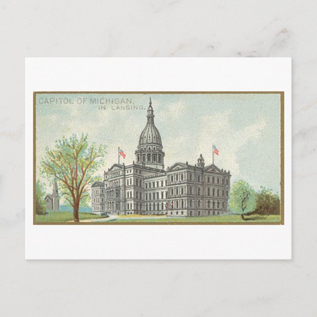 Capitol Building in Lansing, Michigan, Vintage Postcard (Front)