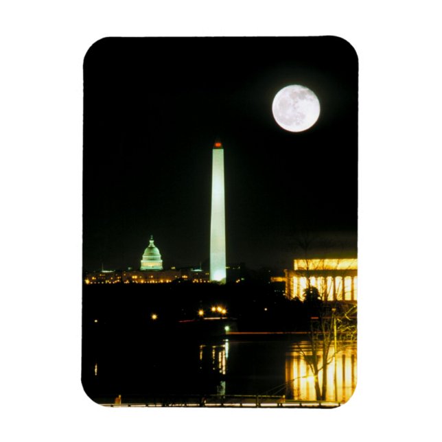 Capitol Building, Lincoln Memorial, Washington Magnet (Vertical)
