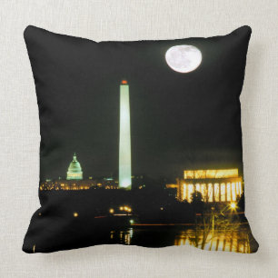 Capitol Building, Lincoln Memorial, Washington Throw Pillow