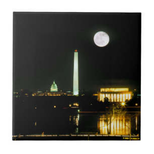 Capitol Building, Lincoln Memorial, Washington Tile