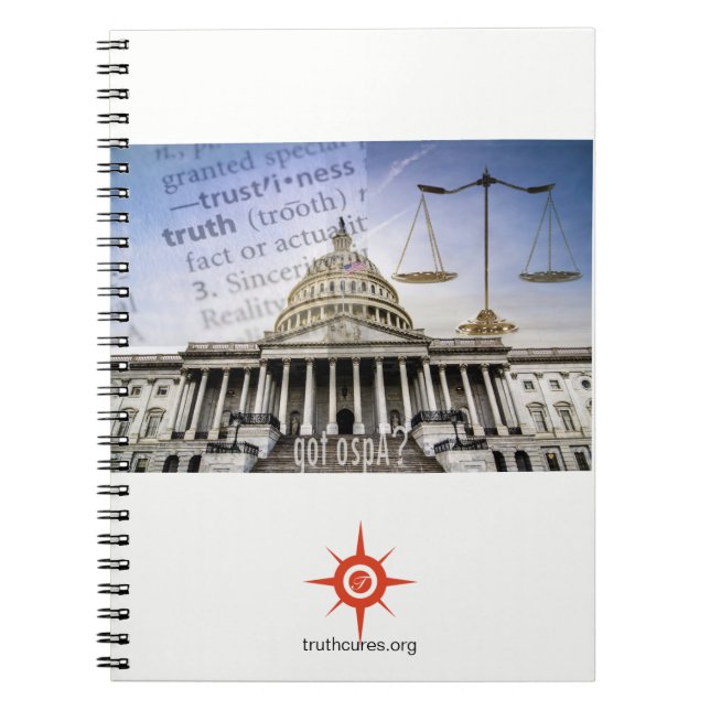 Capitol building/truthcures.org notebook (Front)