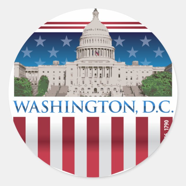 Capitol Building - Washington DC Classic Round Sticker (Front)