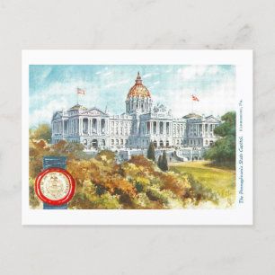 Capitol de Pennsylvanie vintage avec carte postale