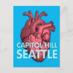 Capitol Hill Seattle Heart Love Postcard