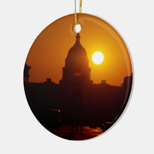 Capitol Hill Sunset Ceramic Ornament