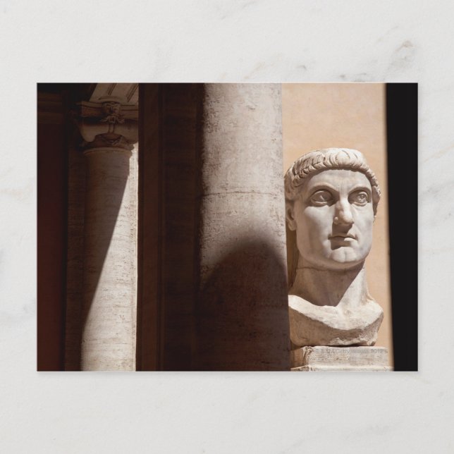 Capitol museum, bust face of emperor constantine postcard (Front)