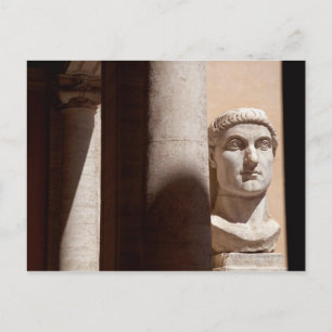 Capitol museum, bust face of emperor constantine postcard