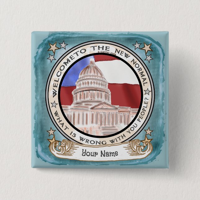Capitol New Normal  2 Inch Square Button (Front)