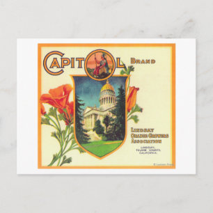 Capitol Orange LabelLindsay, CA Postcard