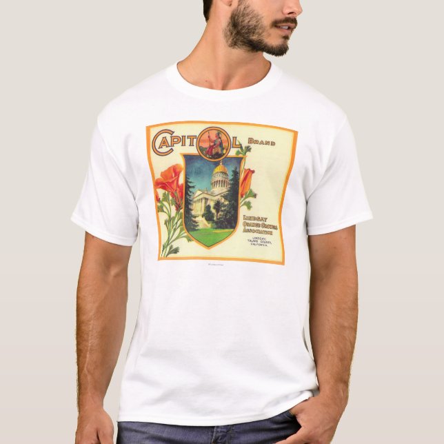 Capitol Orange LabelLindsay, CA T-Shirt (Front)