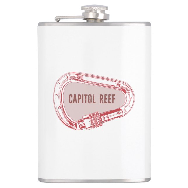 Capitol Reef Climbing Carabiner Hip Flask (Front)