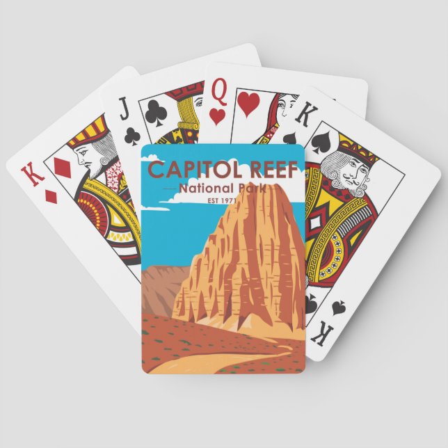 Capitol Reef National Park Cathedral Valley Loop Playing Cards (Back)