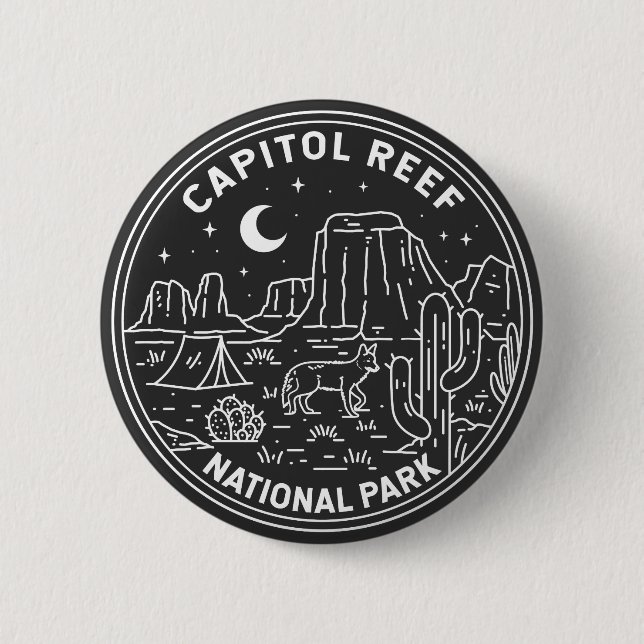 Capitol Reef National Park Monoline  2 Inch Round Button (Front)