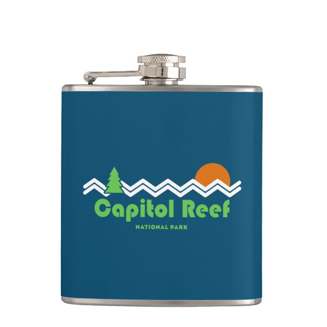 Capitol Reef National Park Retro Hip Flask (Front)