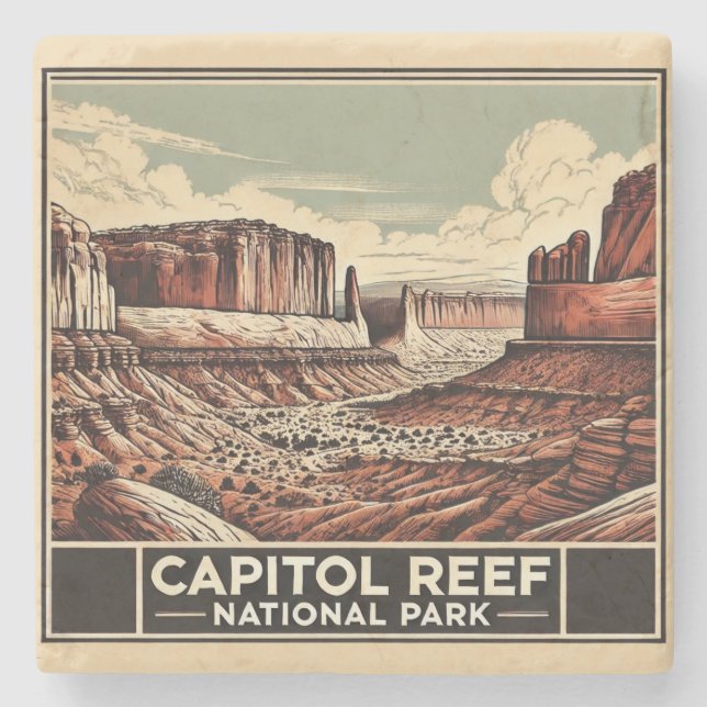 Capitol Reef National Park Stone Coaster (Front)