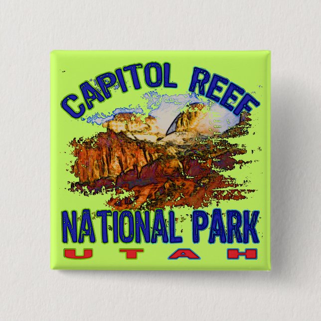 Capitol Reef National Park Utah 2 Inch Square Button (Front)