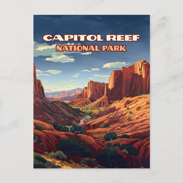 Capitol Reef National Park Utah Desert Vintage Postcard (Front)