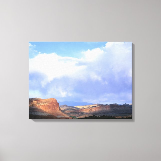 Capitol Reef National Park, Utah. USA. Cumulus Canvas Print (Front)
