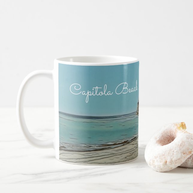 Capitola Beach Coffee Mug (With Donut)