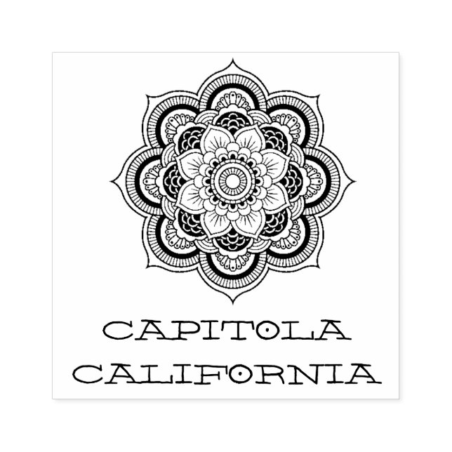 Capitola California Mandala Rubber Stamp (Imprint)