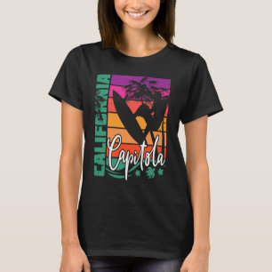 Capitola California Retro Sunset Beach Surfer Surf T-Shirt
