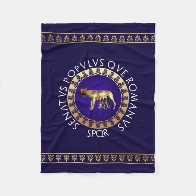 Capitoline Wolf Fleece Blanket (Front)