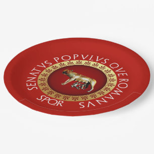 Capitoline Wolf Paper Plate