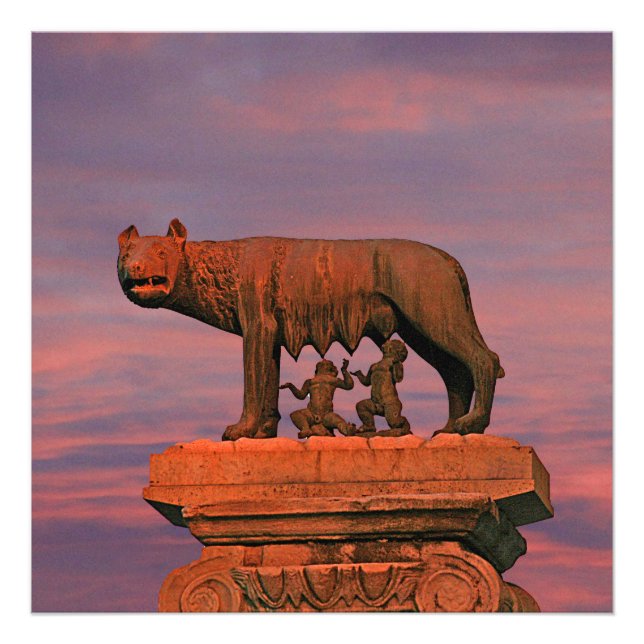Capitoline Wolf Rome Symbol Myth Bronze Sculpture Photo Print (Front)