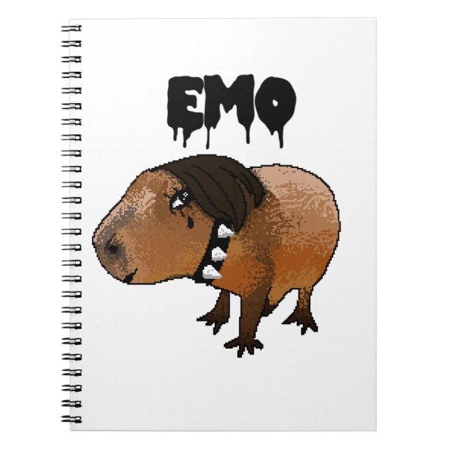 Capivara Emo Caderno  Notebook (Front)