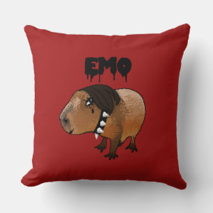 Capivara Emo Throw Pillow