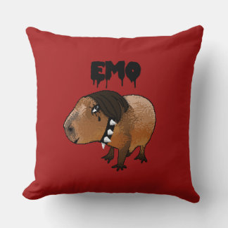 Capivara Emo Throw Pillow