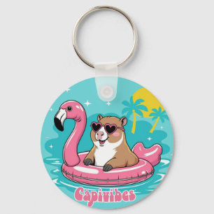 Capivara Stylosa in the summer with Boia Rosa Keychain
