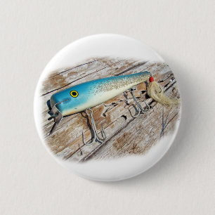 Cap'n Bill's Streamliner Saltwater Vintage Lure 2 Inch Round Button