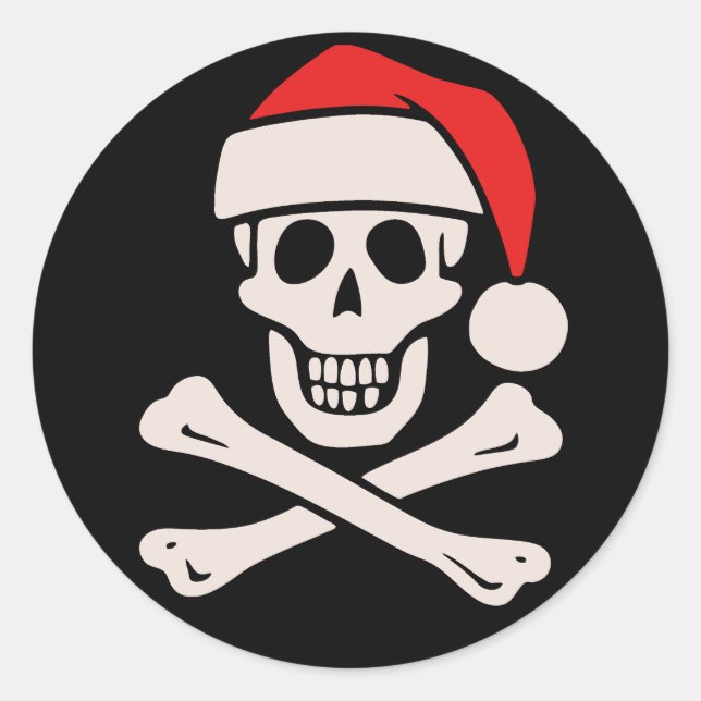 Cap'n Claus Classic Round Sticker (Front)