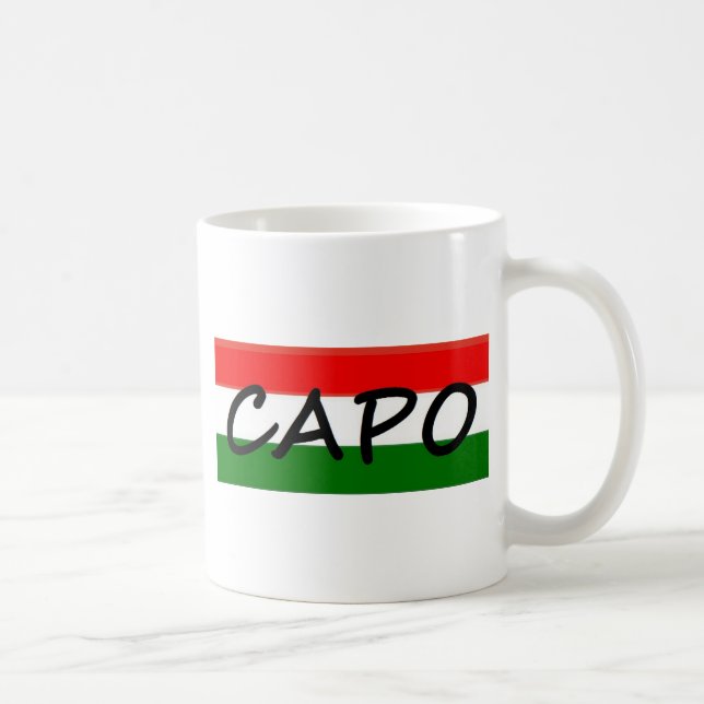 CAPO, capo means BOSS! in italian and spanish, Coffee Mug (Right)
