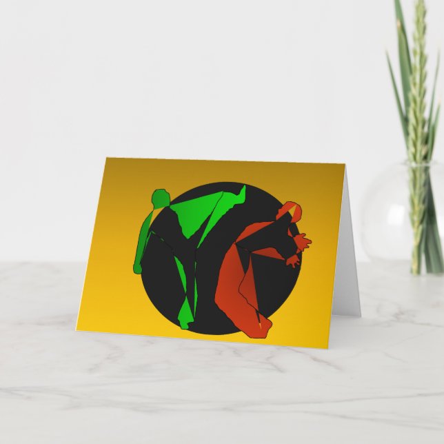 capoeira martial arts jeu carte d'anniversaire (Devant)