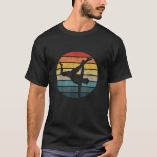 Capoeira Silhouette On A Distressed Retro Sunset T-Shirt